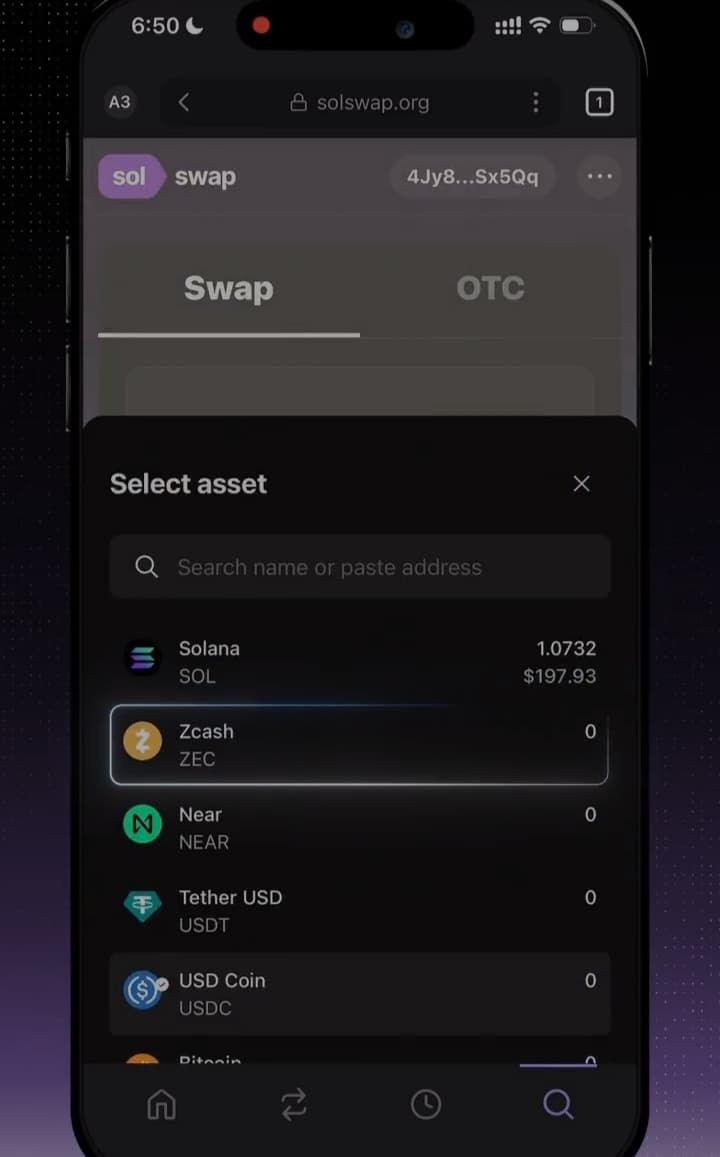 Insert image: Network and token selection screenIMG_20250831_090832