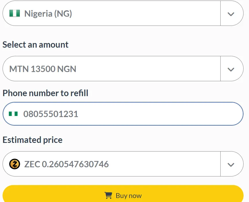 Step 3 - Purchase screen