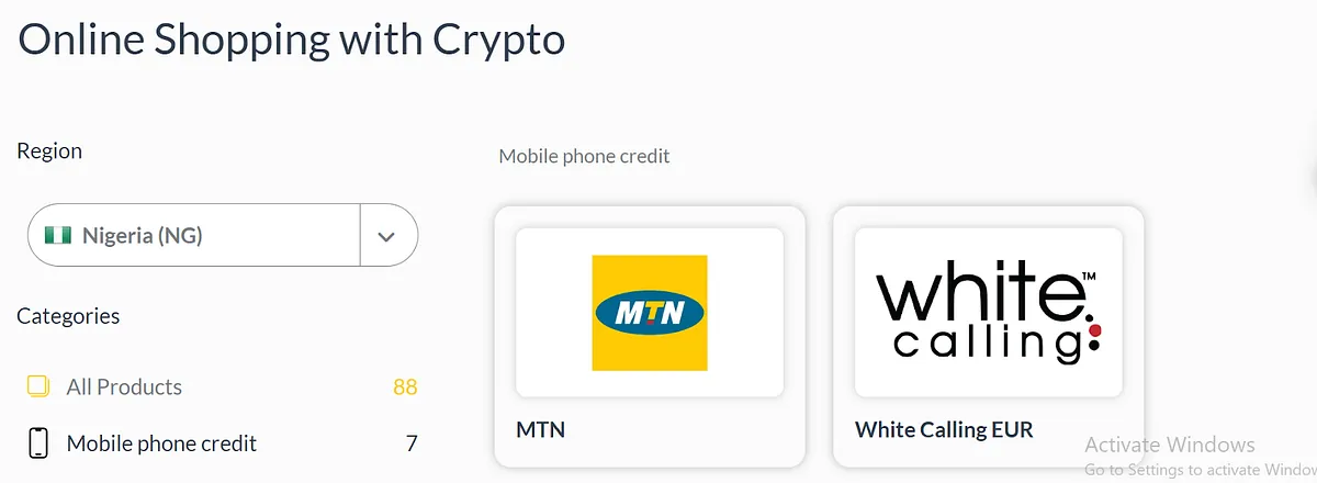 Step 2 - Selecting country and network