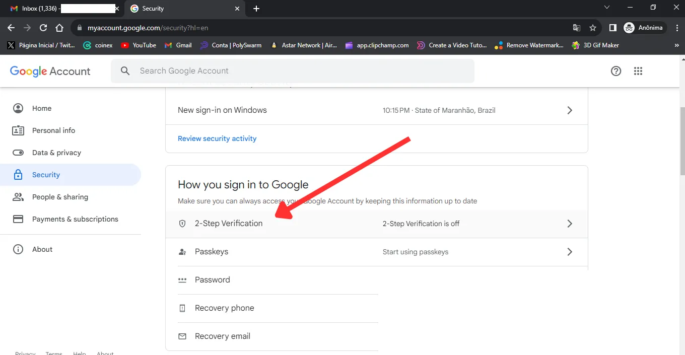 2-Step Verification Screen