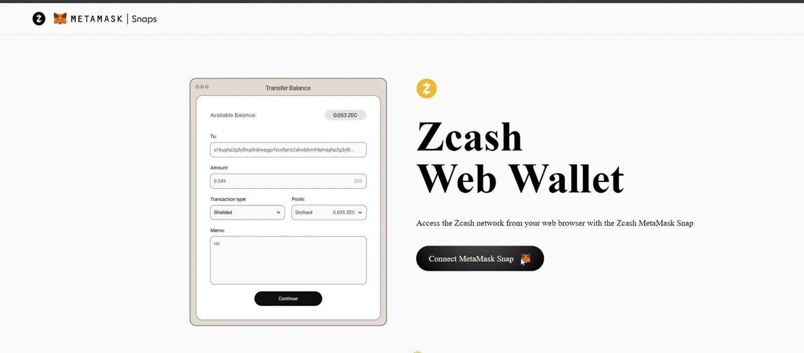 Zcash-web-wallet
