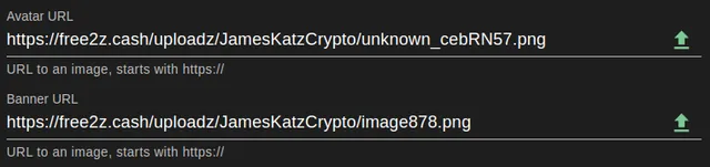 Avatar and banner upload buttons