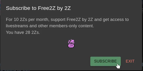 Confirm subscription popup