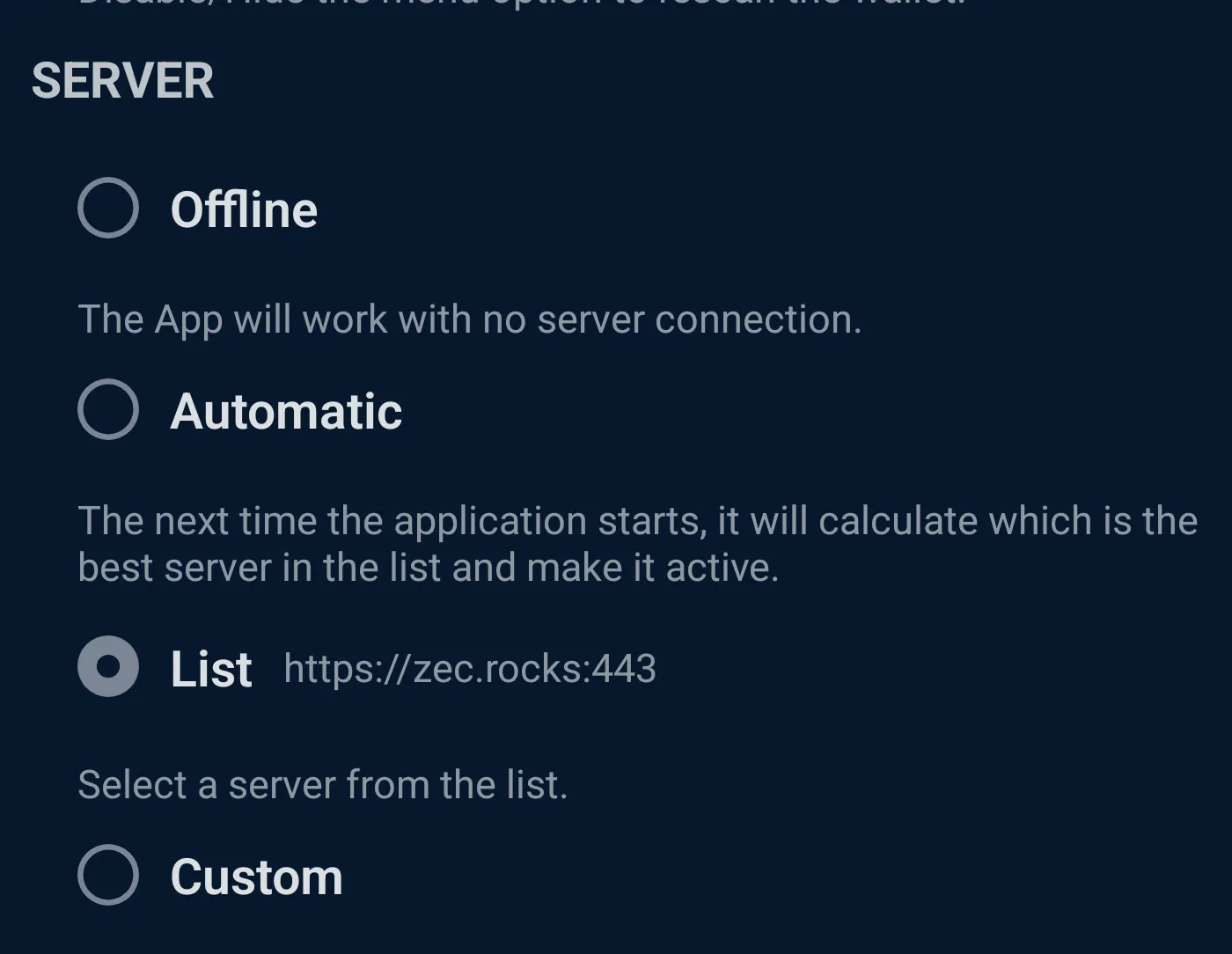 Zingo server settings