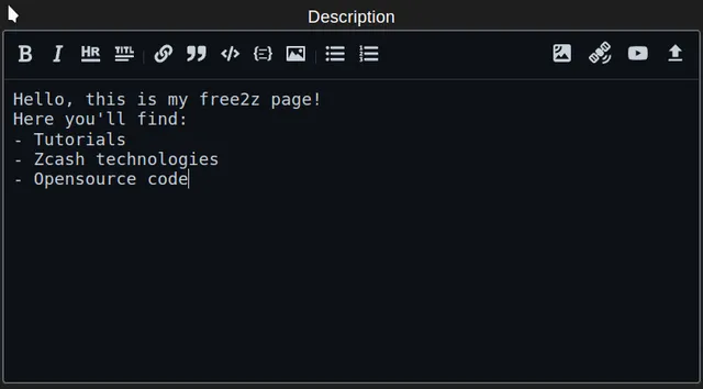 Editing the description field
